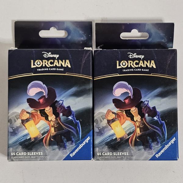 Two Packs Of Disney Lorcana Captain Hook 65 Card Sleeves