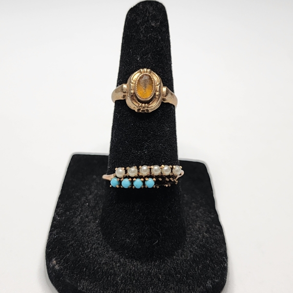 Two Vintage 10K Gold Rings -Total Weight: 2.5g