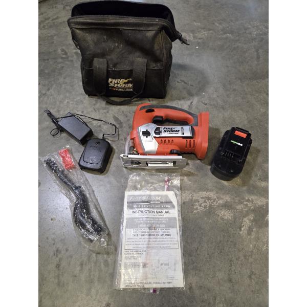 Black & Decker Firestorm 18 Volt Cordless Jig Saw, Bag, Battery And Charger