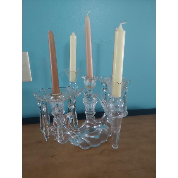 Vintage Triple Candelabra As Shown - Crystal Accoutrements