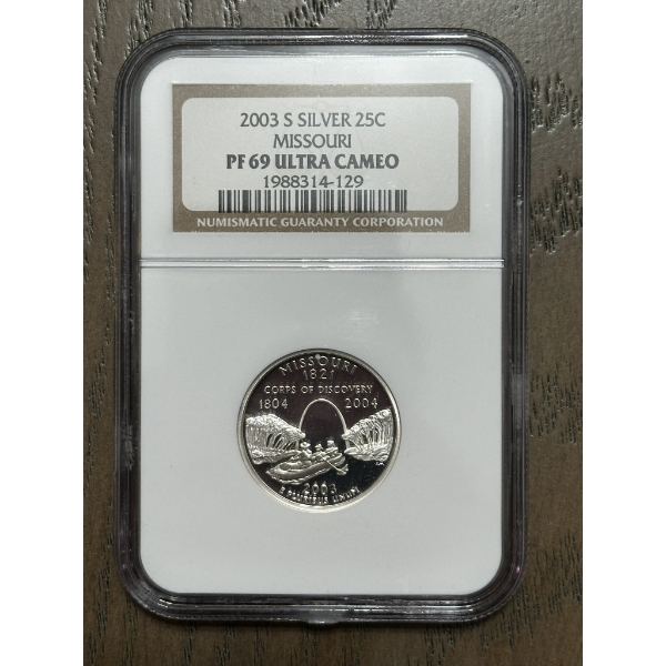 NGC PF69 Ultra Cameo 2003-S Silver State Quarter - Missouri