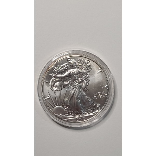 United States 2017 1 Oz .999 Fine Silver American Eagle In Coin Capsule