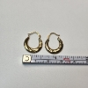 Image 3 : 10K Yellow Gold Twisted/Textured Hoop Earrings - Total Weight: 0.4g