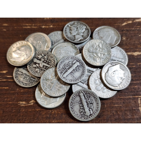 $2.00 Face Value in Assorted 90% Silver United States Dimes