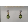 Image 2 : Pair Of 10K Yellow Gold Earrings With Genuine Peridot - Weight: 0.7g