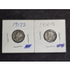 Image 1 : Lot of 2 Mercury Dimes - 1916-S & 1917-S