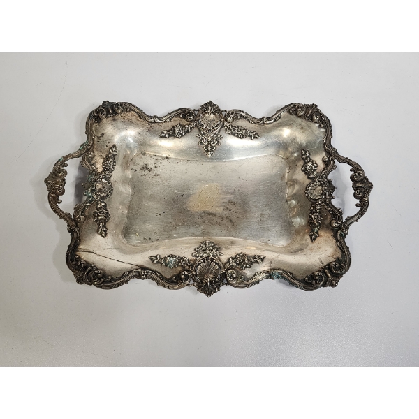 Gorgeous Sterling Silver Serving Tray with Engraved "B" Weighting 980g