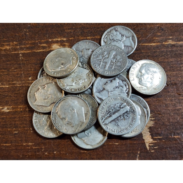$2.00 Face Value in Assorted 90% Silver United States Dimes