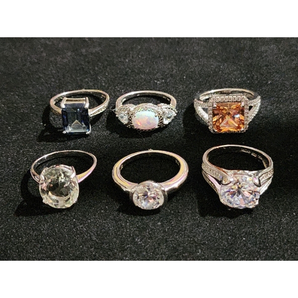 Gorgeous Sterling Silver Rings Ft. Stunning Opal & More - Weighing Total of 20.4 Grams