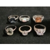 Image 1 : Gorgeous Sterling Silver Rings Ft. Stunning Opal & More - Weighing Total of 20.4 Grams