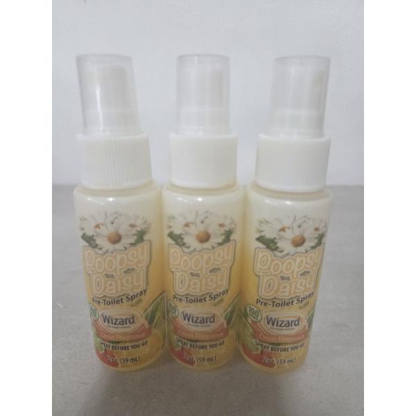 3 Brand New  Poopsy Daisy Pre Toilet Spray - Citrus Fragrance 100 Uses Pre Bottle 2 Ounce Bottles 