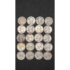 Image 1 : Assorted Years/Mint Marks 90% Silver Washington Quarters - Face Value: $5.00