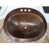 Image 2 : BRAND NEW - Hammered Copper Drop In Oval Vanity Sink - Sinkology "SEVILLE"  20" x 17" - In Box