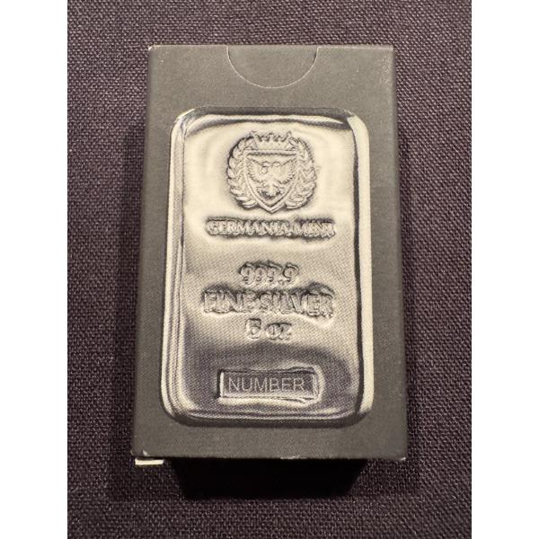 5 Troy Ounce .9999 Germania Mint Fine Silver - Mint Condition - Hard To Find