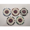 Image 2 : New York Mets Clay Poker Chip Set - Mint Condition - Complete Set 5 Chips