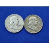 Image 1 : 2 - 90% Silver Franklin Half Dollars: 1953-D & 1958-D