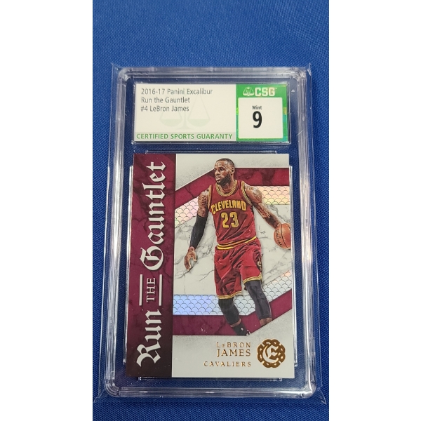 CSG 2016-17 Panini Excalibur Run The Gauntlet #4 LeBron James Cavaliers Mint 9 Basketball Card 