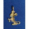 Image 3 : 10K Gold Mickey Mouse Pendant & 10K Gold Ring With Aquamarine Charm - Weight: 1.4g