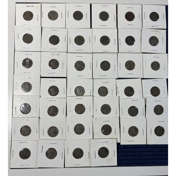 40 Wheat Pennies - FV 0.40 Cents - Various Years - In Stapled Packages
