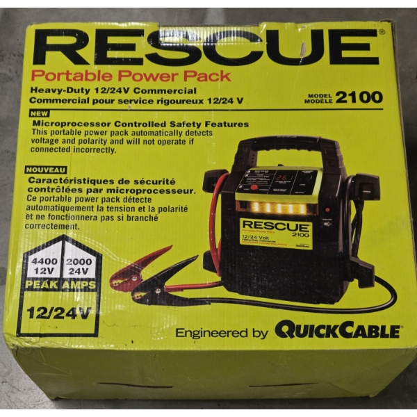 New In Box- Rescue Portable Heavy Duty Commercial 12/24V Portable Power Pack