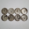 Image 4 : Eight Assorted 1964 United States Washington 90% Silver Quarters ~ $2.00 Face Value