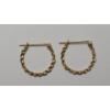 Image 1 : Set Of 14K Yellow Gold Twisted Rope Hoop Earrings - Weight: 1.5g