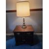 Image 3 : PICKUP IN CANTON - Excellent Condition Brass Tone 26'' Table Lamp And 22''x22'' Gorgeous Solid Wood 