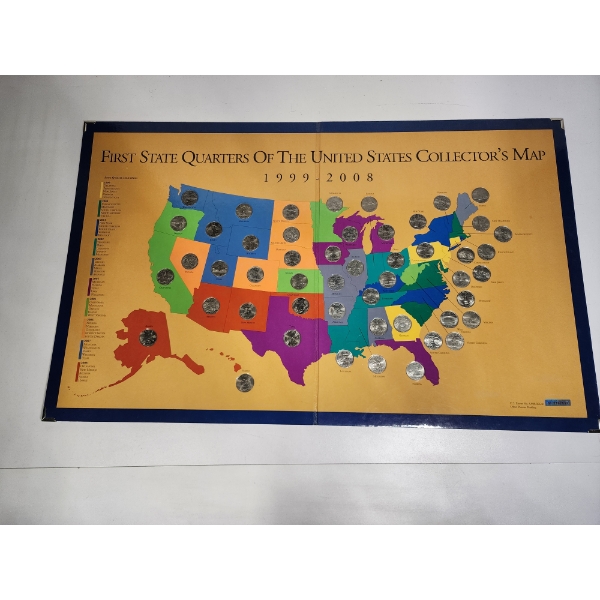 First State Quarters of the United States Collector's Map - Face Value: $12.50