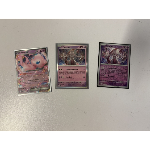 Pokémon Cards - 3 Cards total - Mew ex - Mewtwo - Mewtwo Reverse Holo Rare 