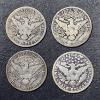 Image 2 : 4 pcs -  Barber  (Liberty Head) 90% Silver Half Dollars 1907 P / D / O / S - See pics