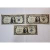 Image 1 : Three Assorted United States $1 Blue Seal Silver Certificates FV: $3.00