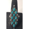 Image 1 : Exquisite Vintage Native American Sterling Silver & Turquoise Ring - Size 8.5 - Weight: 7.4g