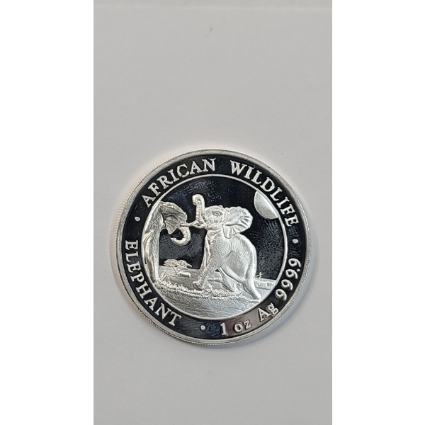 2024 Somalia African Wildlife Series Elephant 1 Troy Ounce .9999 Fine Silver Proof Round