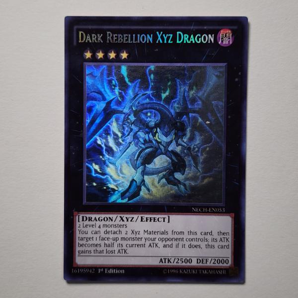 Dark Rebellion XYZ Dragon NECH-EN053 1ST EDITION HOLO GHOST RARE Yu-Gi-Oh Trading Card