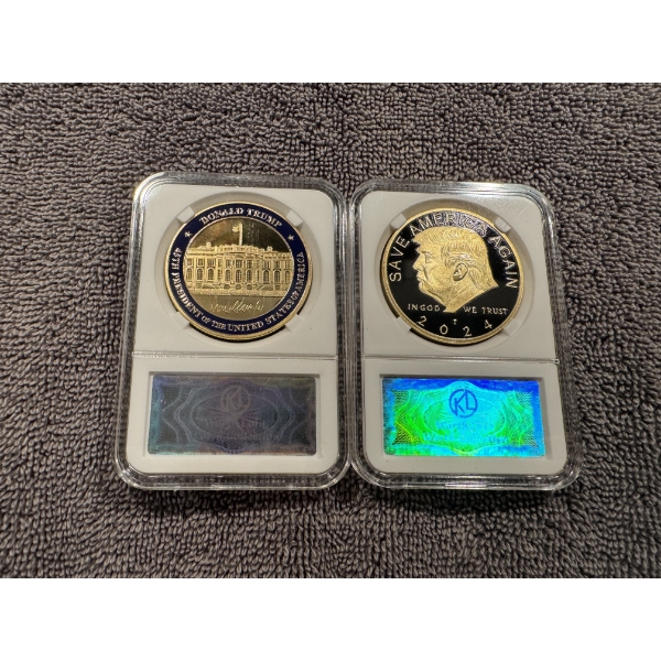 2 - Limited Edition 2024 Donald Trump Presidential Campaign Proof Like Coins
