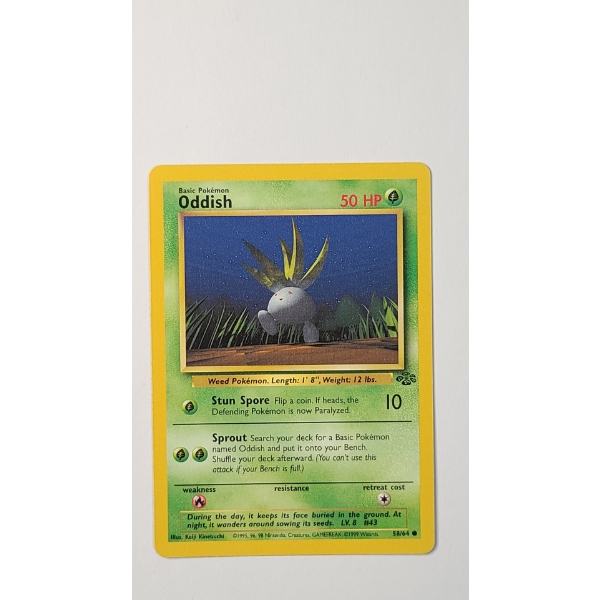 1999 Oddish #58/64 Pokemon Trading Card From The Jungle Set - Near Mint