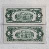 Image 2 : Two Series 1953A United States Notes ($2 bills) featuring a Distinctive Red Treasury Seal FV: $4.00
