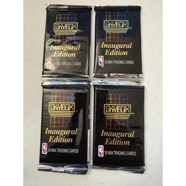 4 - 1990 Skybox Unopened Basketball Wax Packs - Mint Condition - 15 Cards Per Pack
