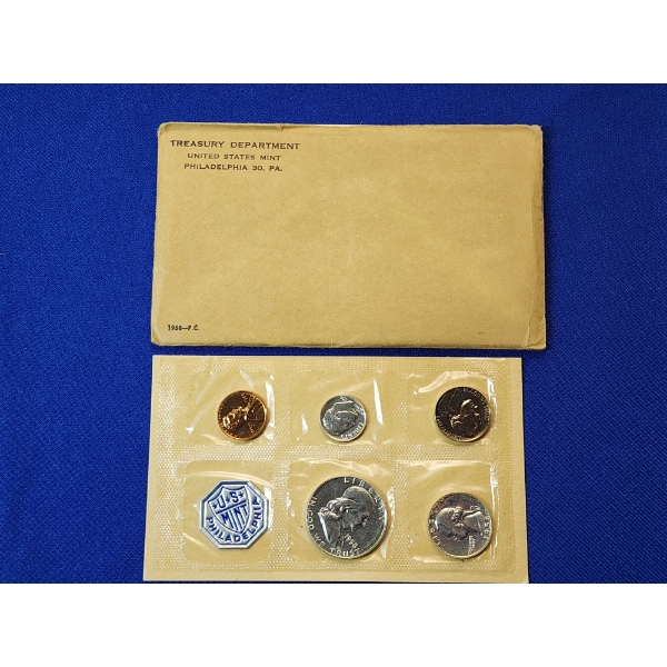 1958 U.S. Silver Mint Proof Set, 5 Coins w/ Original Envelope