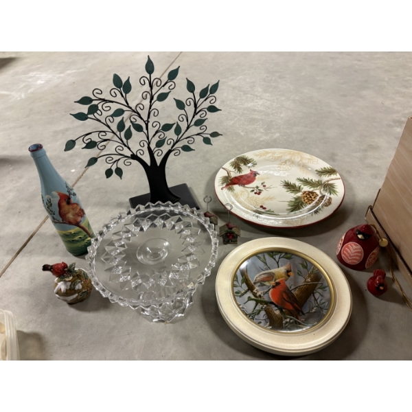 *Pick Up At Mantua Home-No Shipping Available*  Cardinal Items - Plates - Cardinal Figurines 