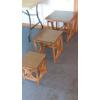Image 1 : Set Of Three (3) Nested  Square  Wooden Tables - 20", 15" 11" - See Pictues For Design