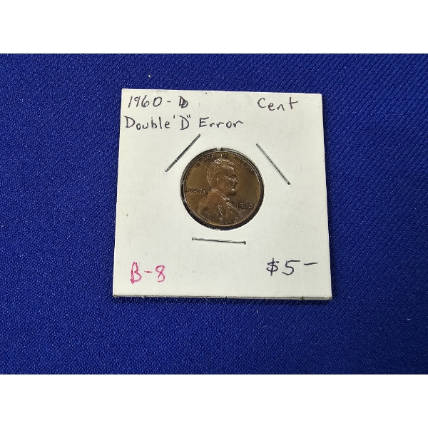 1960- D Lincoln Cent - Double "D" Error
