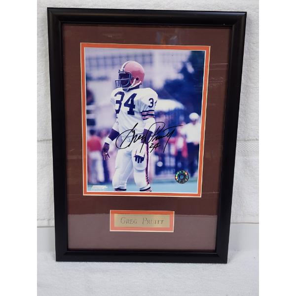 Hand Signed Greg Pruitt Officially Licensed & Framed Photograph ~ Measures 12" X 17"