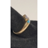 Image 4 : 14K Gold Geometric Australian Opal Inlay, Diamonds & Possible Tanzanite Ring -Size 7.5- Weight: 3.6g