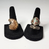 Image 1 : Three Unique Sterling Silver Statement Rings, Various Sizes - Total Weight: 21.4g