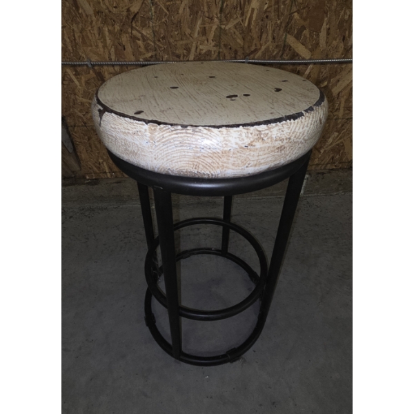New Off White Wood Seat 25''x12'' Counter Stool