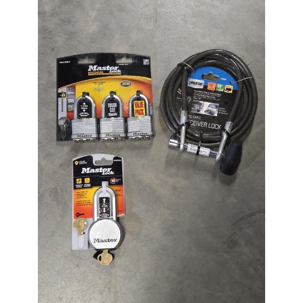 Master Key Locks Round Handle All Brand New- Master Locks With Keys And Reese Receiver Lock & Key ...