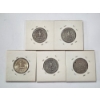 Image 5 : x5 Assorted Years 90% Silver Washington Quarters FV: $1.25