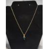 Image 1 : Gold-Tone Costume Necklace With Emerald Colored Drop Pendant