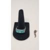 Image 1 : Sterling Silver Inlaid Turquoise Ring - Size 12 & Sterling Silver Italian Horn Pendant - TW: 7.1g